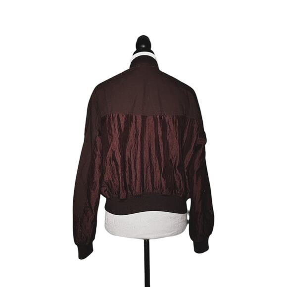 Vince Reversible Bomber Jacket Maroon Navy Blue Size Medium - Picture 5 of 13